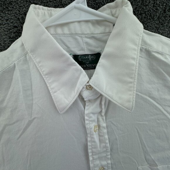 Gitman Bros For Roger Stevens Button Up Shirt Men White Long Sleeve 16 34 Cotton - Picture 7 of 16